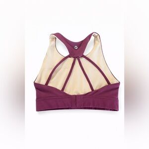 🍀🍀 BuffBunny Collection Laser Cut Sports Bra Burgundy Racerback Adjustable XS